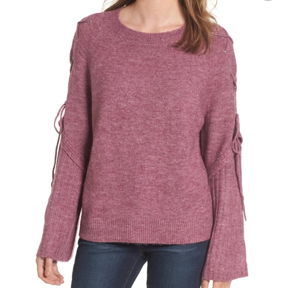 Bell sleeve purple bp sweater